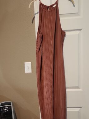 a new day Pleated Maxi Dress in Rust Brown (NWT)